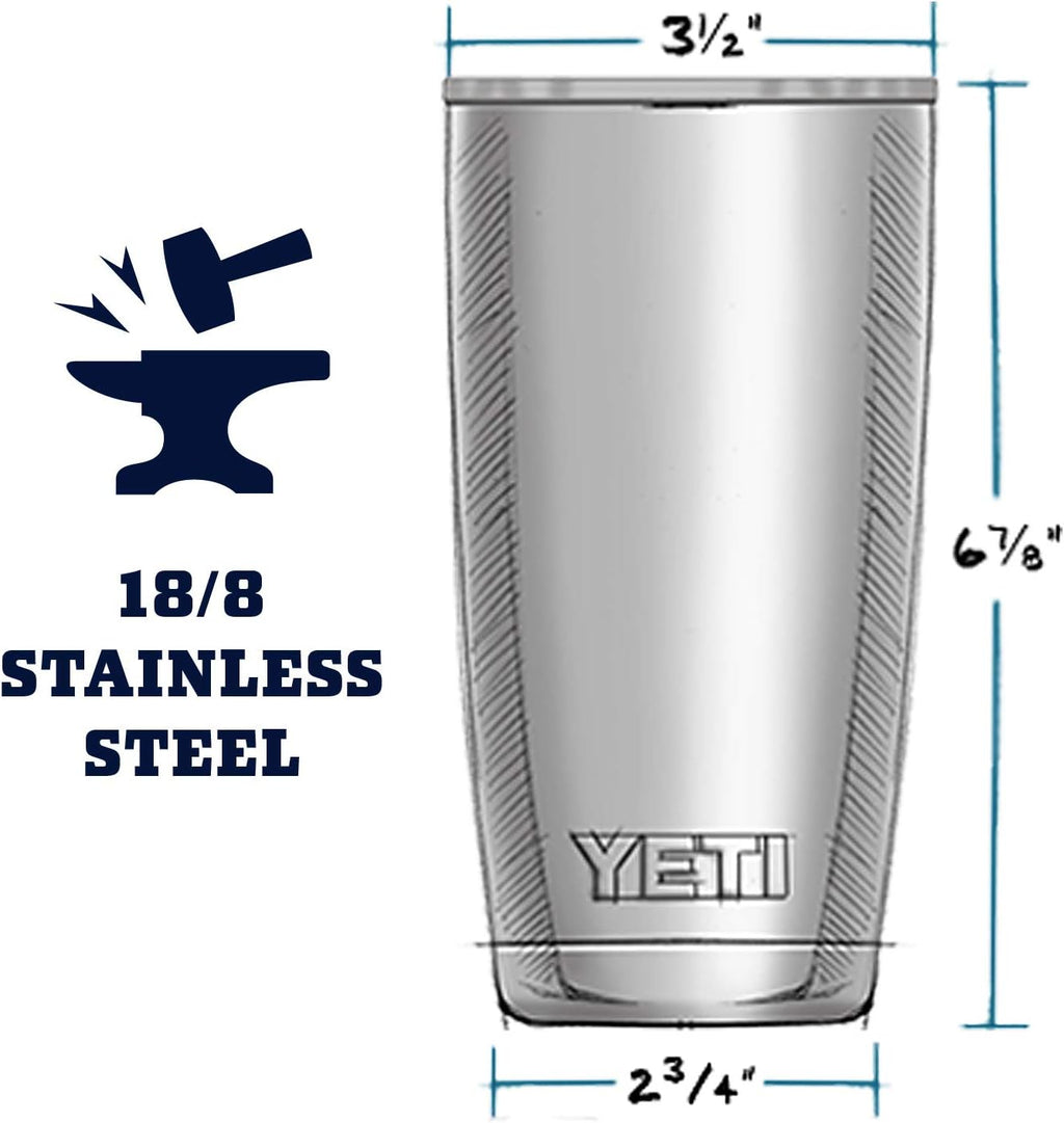 YETI Rambler - Vaso de acero inoxidable con aislamiento al vacío de 20 onzas con tapa MagSlider