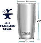 YETI Rambler - Vaso de acero inoxidable con aislamiento al vacío de 20 onzas con tapa MagSlider