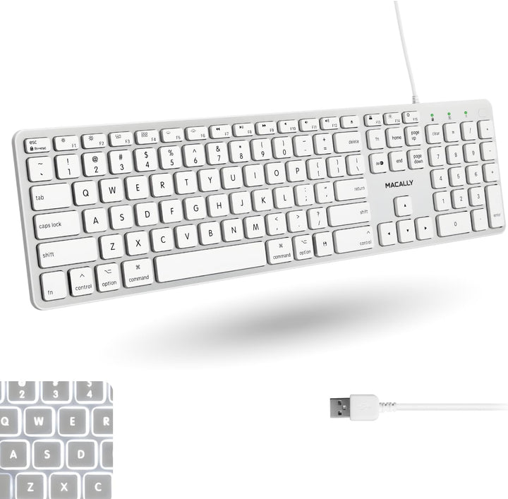 Teclado con luz LED Macally con cable para Mac | Teclado Apple comp...