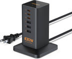 TESSAN Estación de Carga USB de 100W para Múltiples Dispositivos 6-en-1 Cargador USB