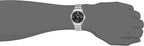 Reloj de vestir Caravelle by Bulova para hombre, de cuarzo, tono plateado, de acero inoxidable, esfera negra, Estilo: 43B158