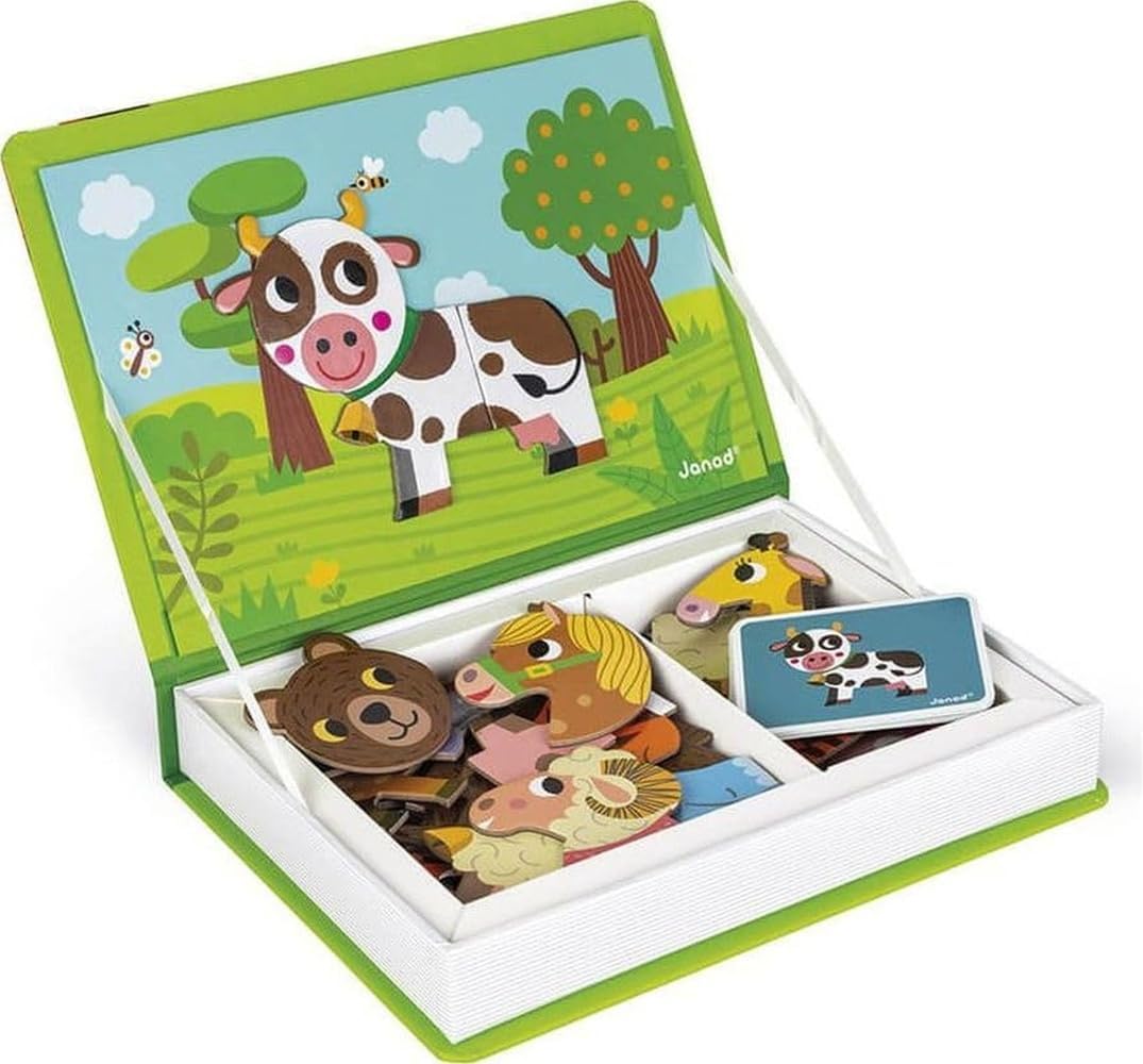Janod MagnetiBook - Juego magnético de 41 piezas para mezclar y combinar