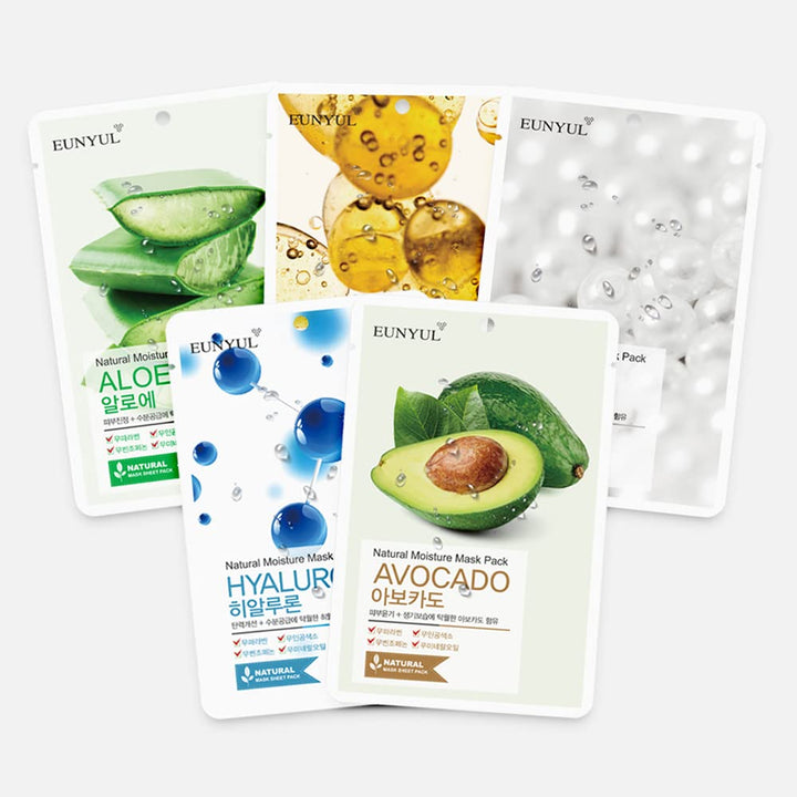 EUNYUL Paquete de 50 mascarillas naturales (paquete de 50), 5 tipos...