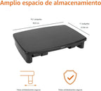 Amazon Basics Soporte elevador de monitor de altura ajustable con organizador de almacenamiento, diseño apilable de 3 niveles, plástico ABS duradero, soporta hasta 22 libras