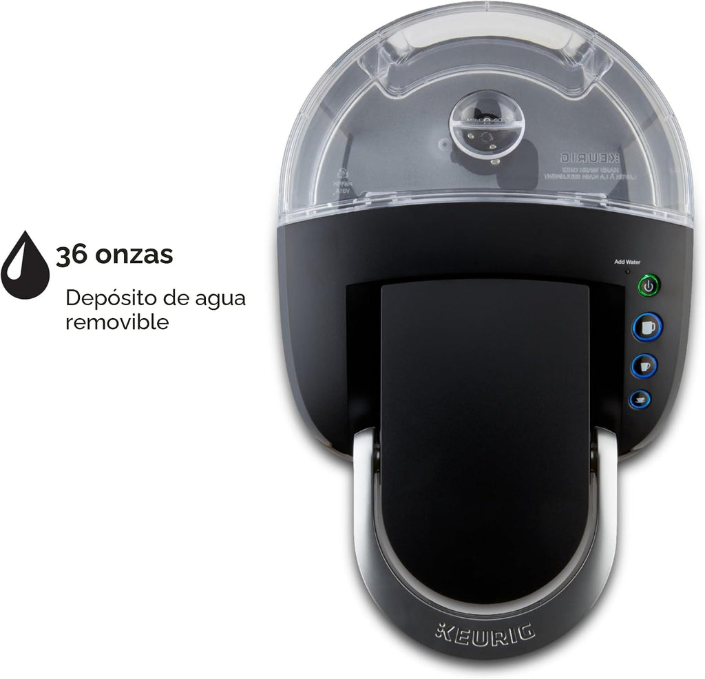 Keurig K-Compact - Cafetera de cápsulas K-Cup de una sola porción, con 3 tamaños de preparación, función Smart Start, depósito extraíble de 36 onzas, negro