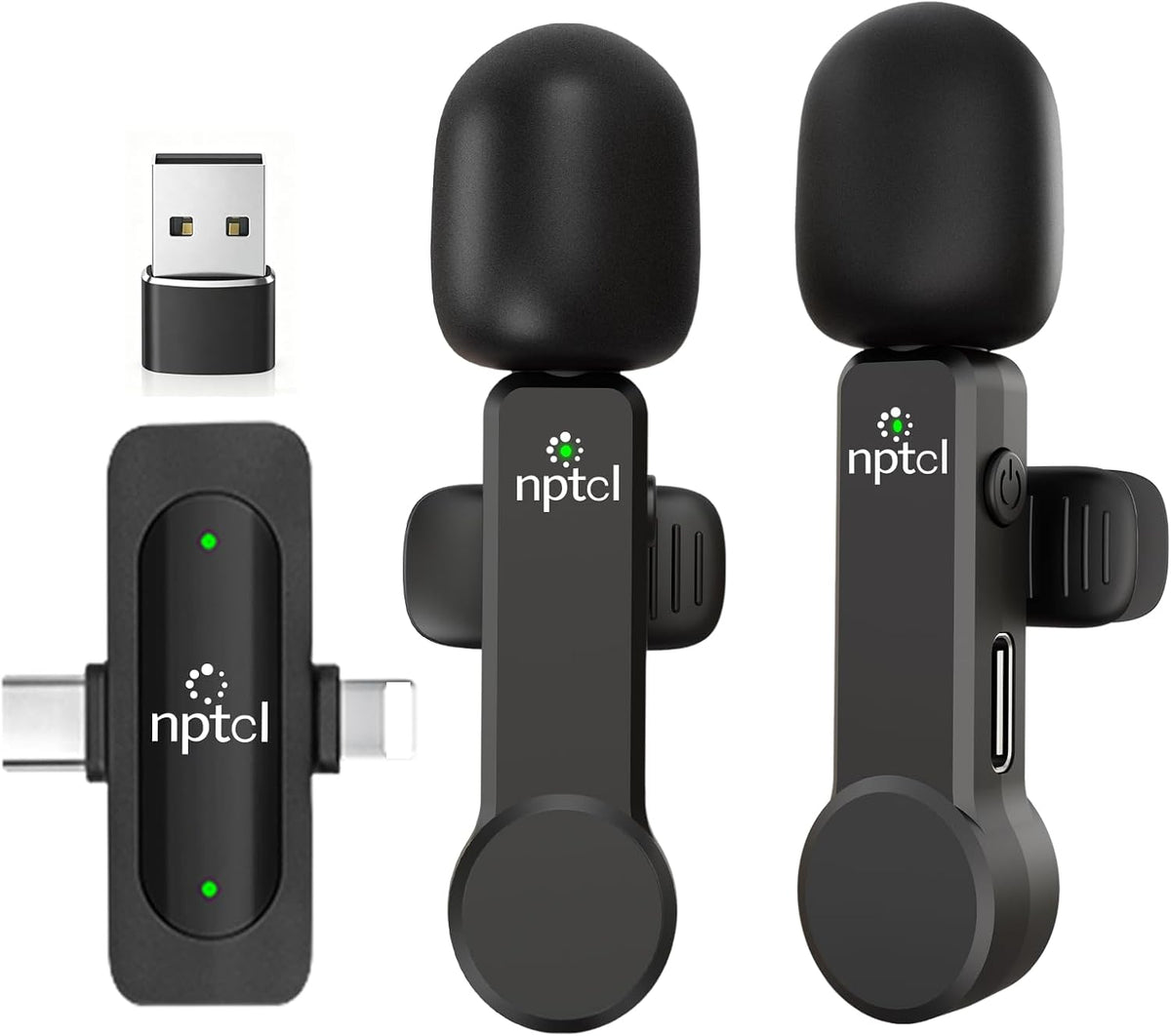 Mini micrófono inalámbrico para iPhone PC, USB tipo C Lavalier Lapel
