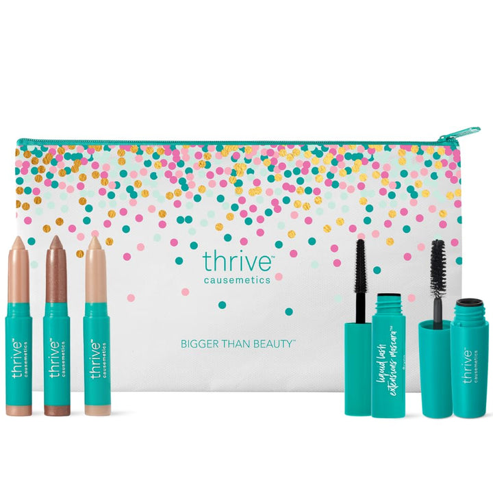 Thrive Causemetics Mini Makeup Essentials, Set de regalo para mujer...