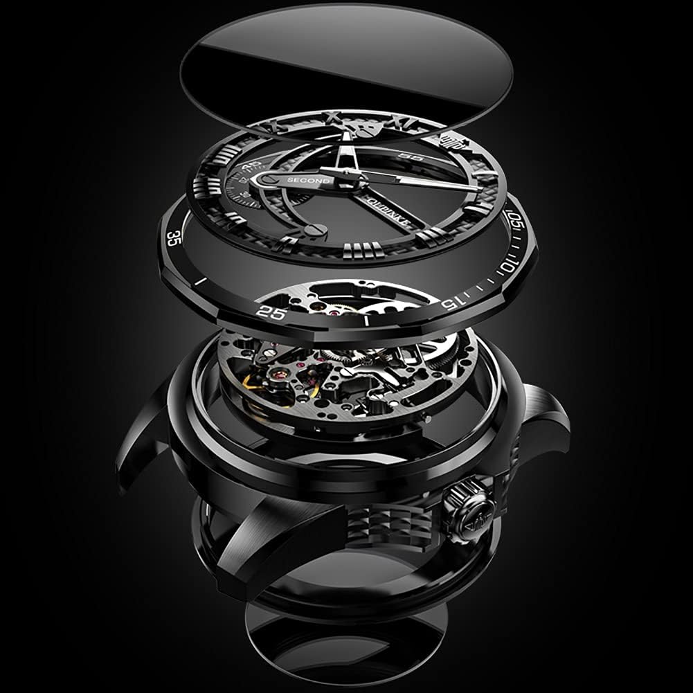 OLEVS Relojes de Lujo para Hombres, Gran Acero Inoxidable, Cuarzo Analógico, Resistente al Agua