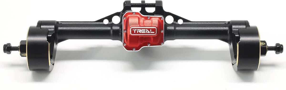 TREAL TRX4M Ejes Portal Trasero Kit Completo Aluminio 7075 Carcasa de eje mecanizado CNC para 1/18 TRX-4M (negro)