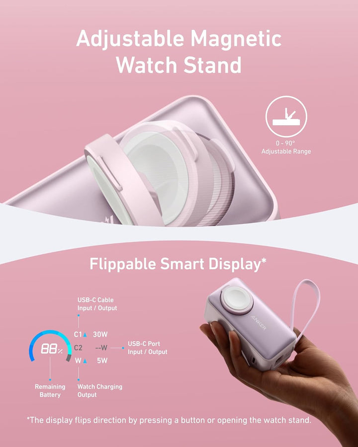 Anker MagGo Power Bank para Apple Watch, Batería Compacta Certifica...
