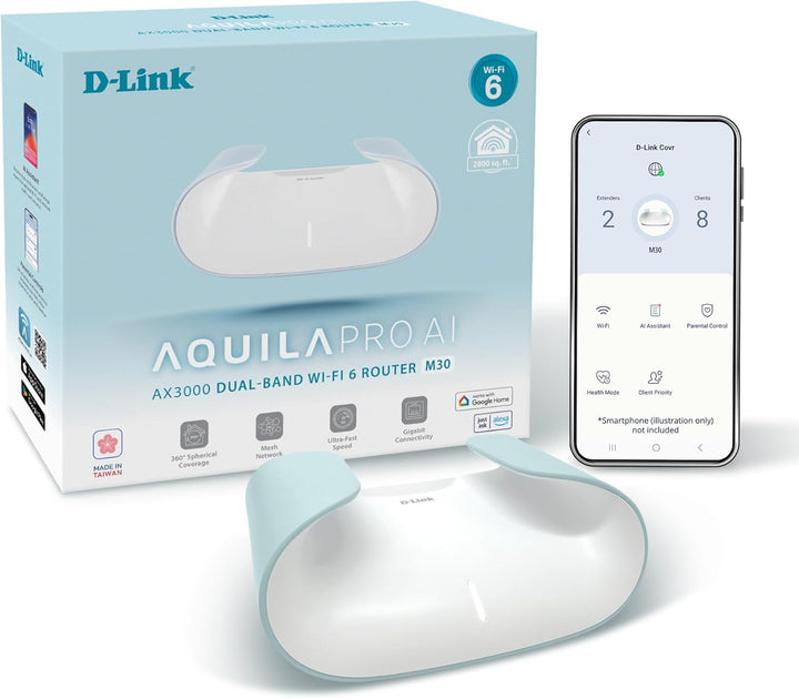 D-Link Router AX3000 WiFi 6 Mesh - Diseño contemporáneo ecológico -...