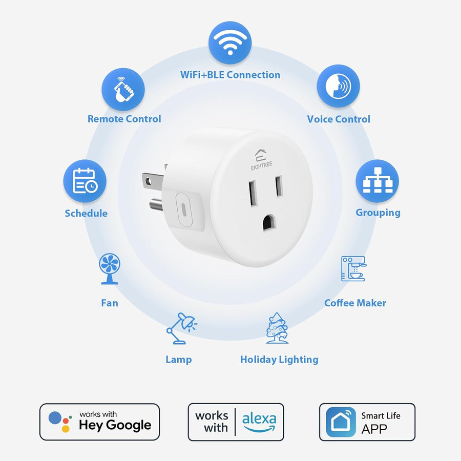 EIGHTREE Enchufe inteligente toma WiFi para el hogar