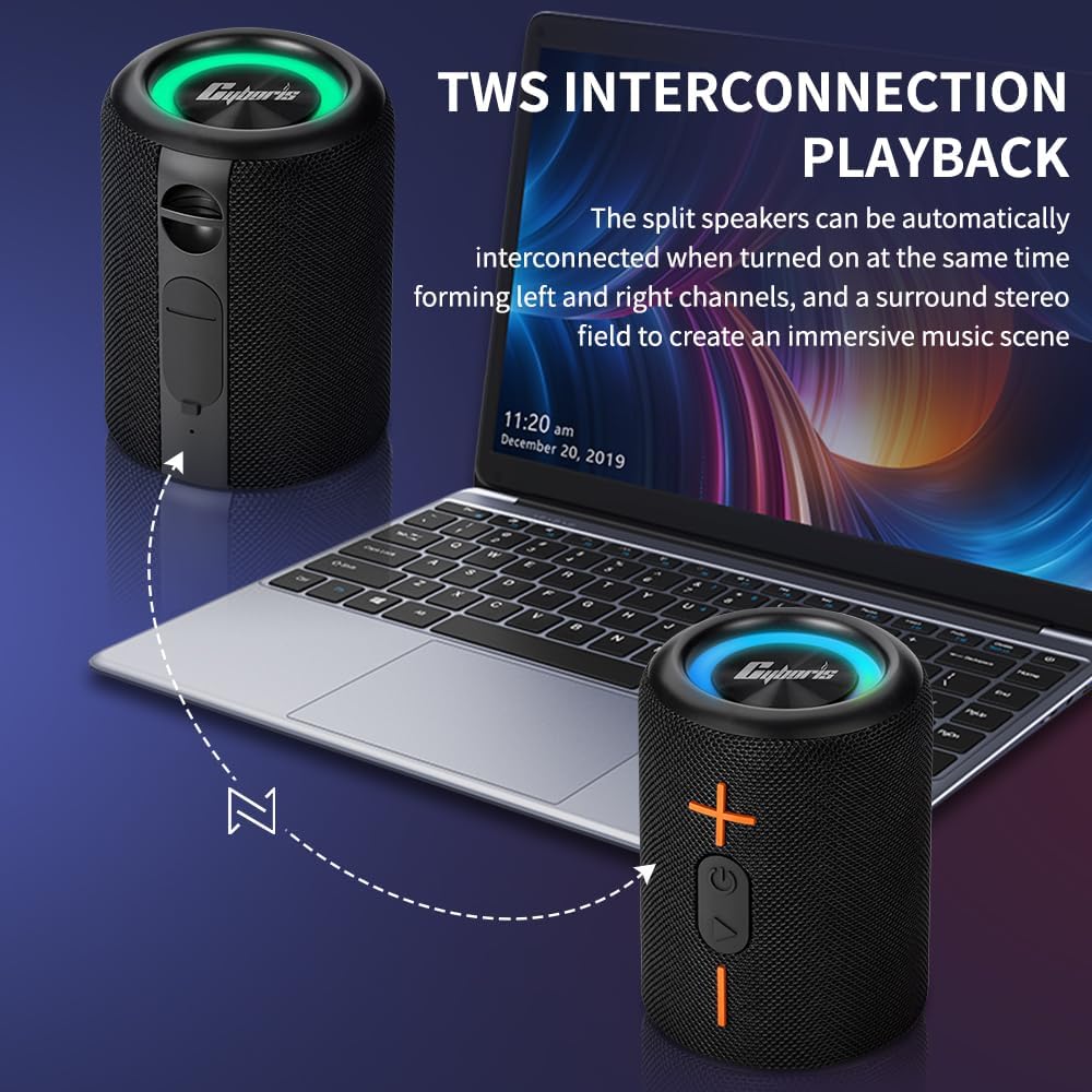 CYBORIS 2 en 1 Altavoz Bluetooth Portátil Separable, Altavoz Inalám...