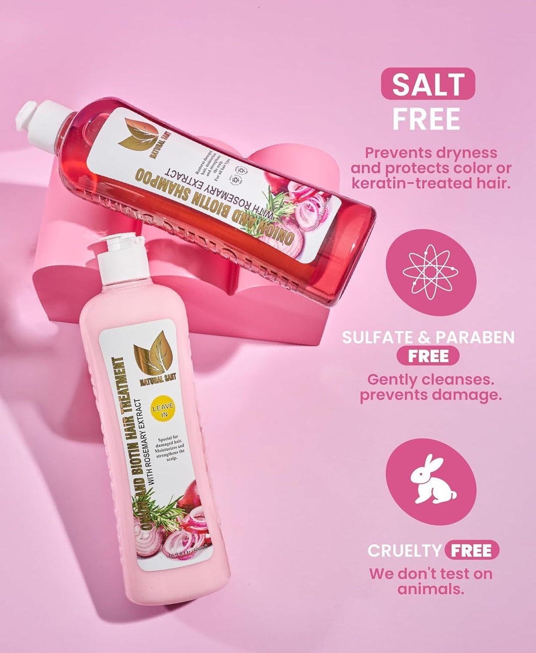 NATURAL SANT - Champú y tratamiento de biotina de cebolla y romero...