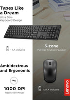 Lenovo Combo de teclado y mouse inalámbricos 100 - Juego inalámbric...