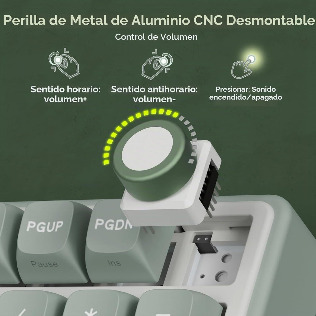 RK ROYAL KLUDGE R98 Pro - Teclado mecánico inalámbrico, teclado cremoso Bluetooth/2.4GHz/RGB con cable para juegos con teclado numérico y perilla, teclas PBT de perfil MDA, interruptor táctil intercambiable en caliente, cian