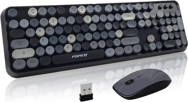 Juegos de teclado y ratón FOPETT, juegos de teclado y ratón inalámb...