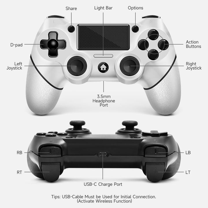 AceGamer Paquete de 2 para controlador PS4, controlador inalámbrico...
