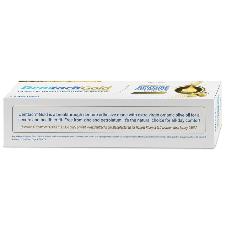 Denttach Gold Adhesivo para Dentaduras, Crema Adhesiva Premium a Ba...