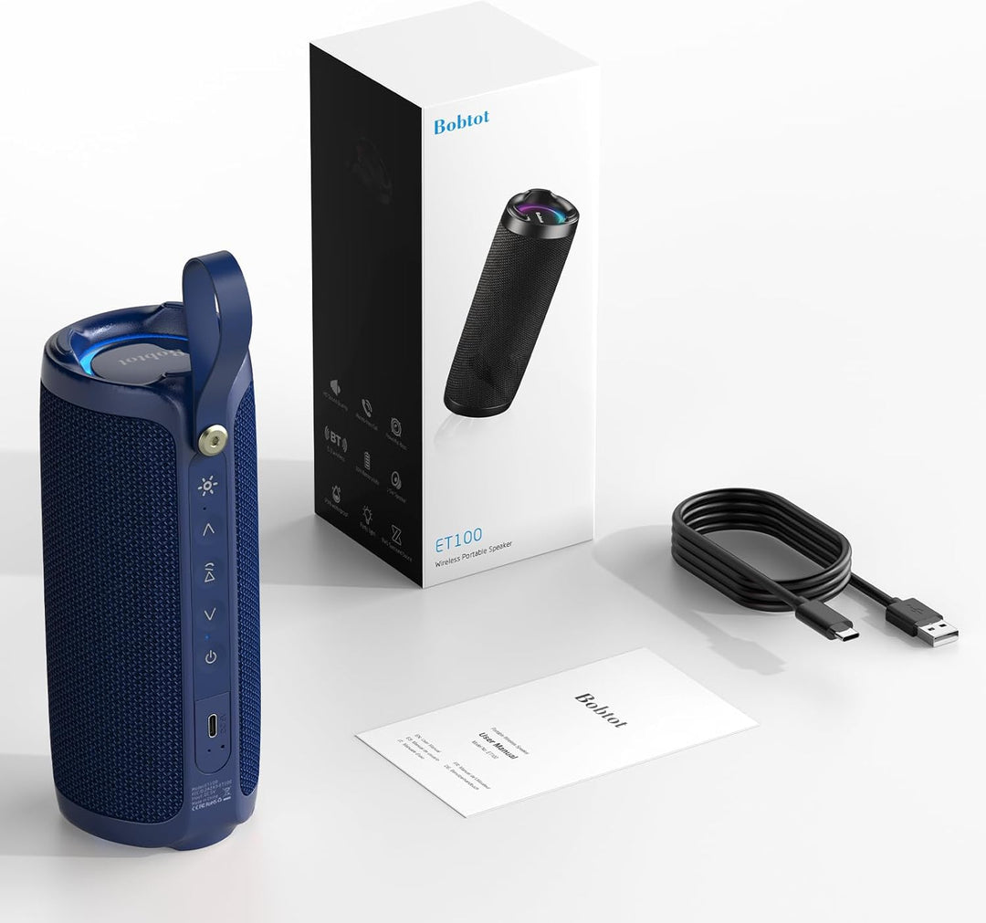 Bobtot Altavoz Bluetooth portátil, altavoz impermeable IPX6 con gra...