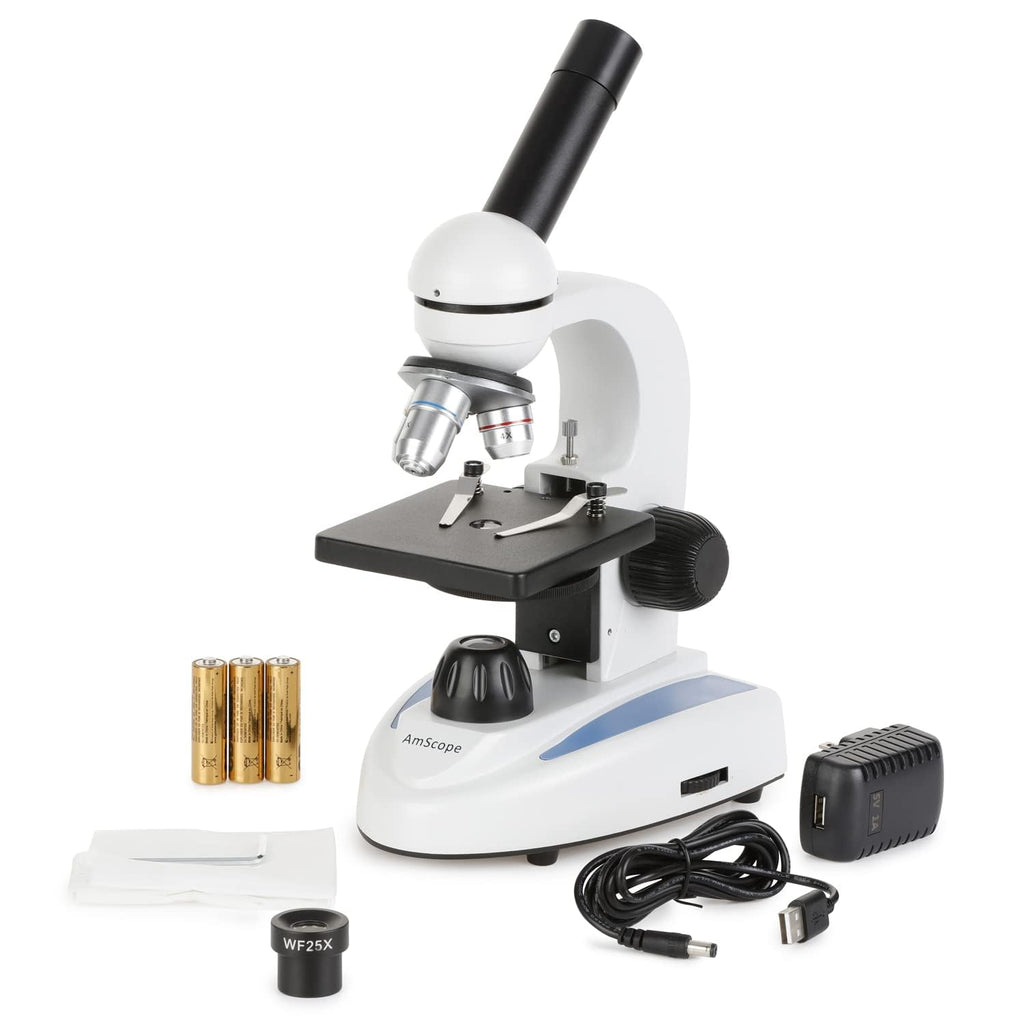 AmScope VB-M149C-SLVR Super Ahorros - Monocular LED portátil 1000X