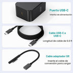 Nuevo cargador de superficie de 65 W con enchufe de CA plegable, compatible con cargador Surface Pro 13 11, 12, 10, 9, 8, 7+, 7, 6, 5, 4, 3, X, Surface Book3, 2, 1, laptop y tableta, compatible con