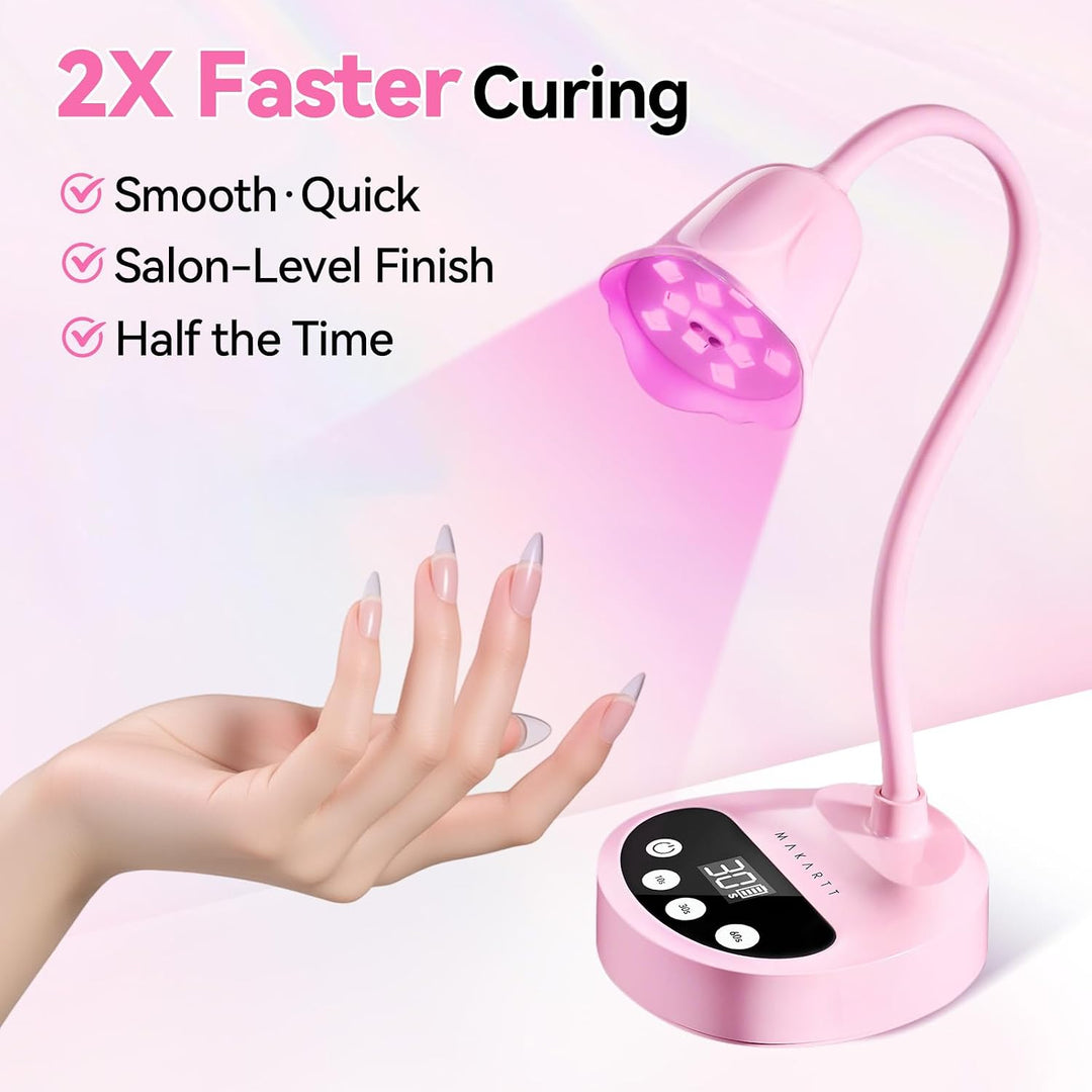 Makartt Lámpara de uñas UV, luz LED de cuello de cisne con sensor a...