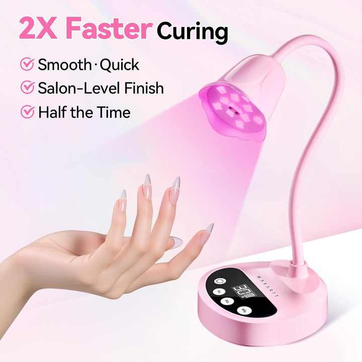 Makartt Lámpara de uñas UV, luz LED de cuello de cisne con sensor a...