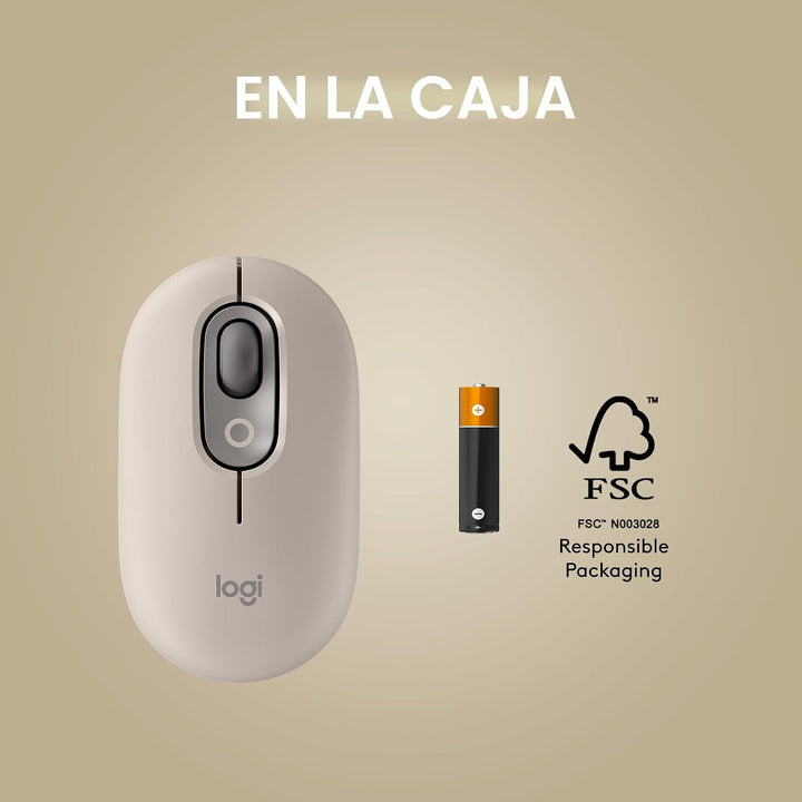 Logitech POP Mouse, ratón inalámbrico con emojis personalizables, t...