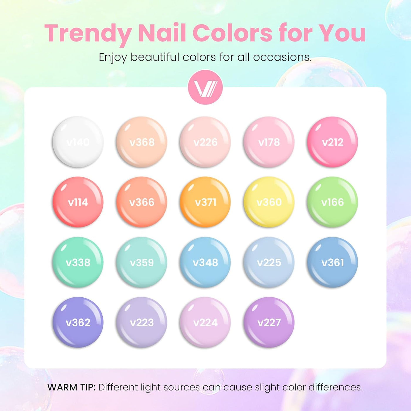 VANREESA Juego de 24 esmaltes de uñas de gel pastel, esmalte de gel...