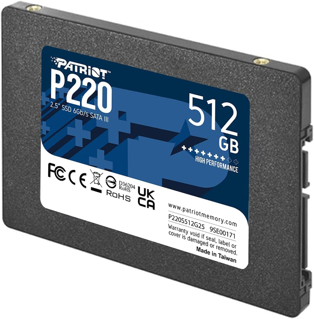 Patriot Memory P220 512GB SSD interno - SATA 3 2.5" - Unidad de...