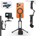 OMOTON TP02-Ultra Soporte Multi-Dispositivo para Cámara y Teléfono con Adaptador 1/4" Negro