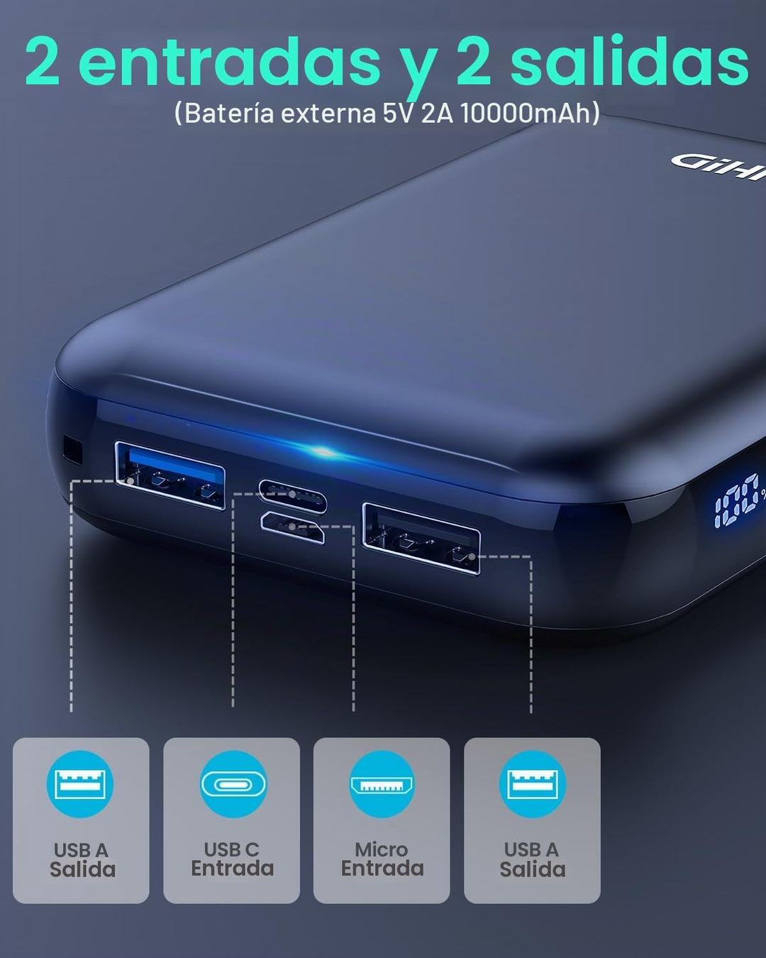 Banco de energía de bolsillo de 10000 mAh para chaqueta térmica, pa...