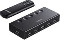 UGREEN Switch HDMI 5 en 1 Salida, 4K@60Hz, con Control Remoto, HDR, VRR, 3D, Negro
