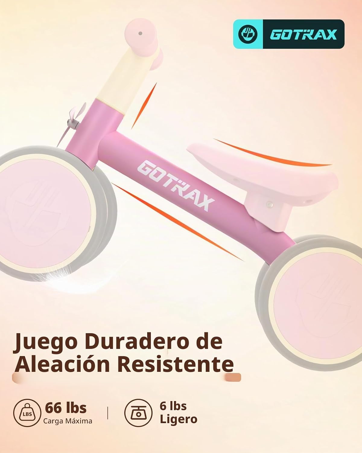 Gotrax Bicicleta de equilibrio para bebé, ruedas silenciosas de 7 pulgadas