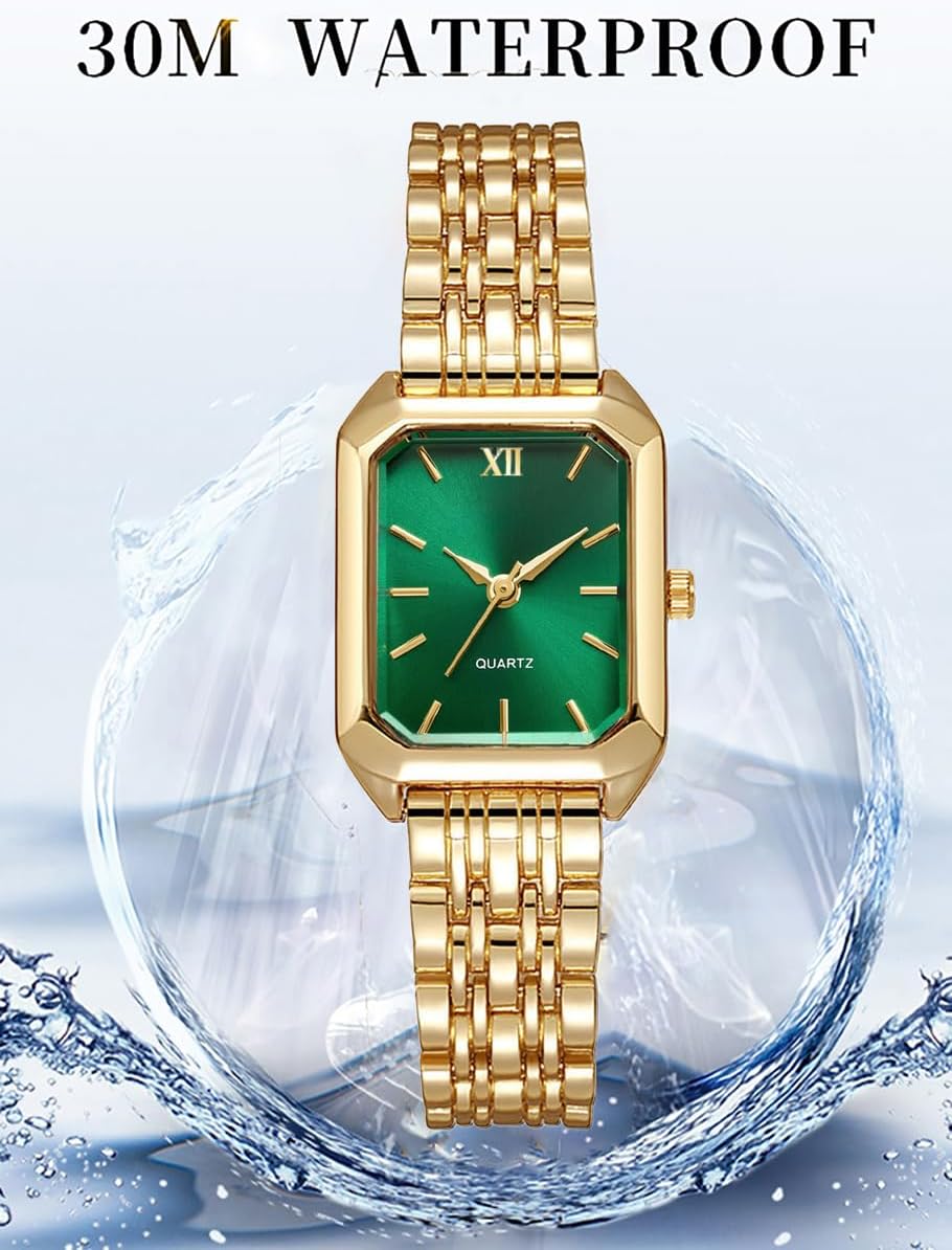 BESTKANG Relojes para mujer, relojes de pulsera de acero con correa de acero, reloj de pulsera de cuarzo cuadrado simple de moda casual