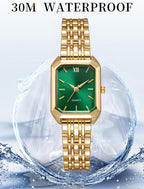 BESTKANG Relojes para mujer, relojes de pulsera de acero con correa de acero, reloj de pulsera de cuarzo cuadrado simple de moda casual