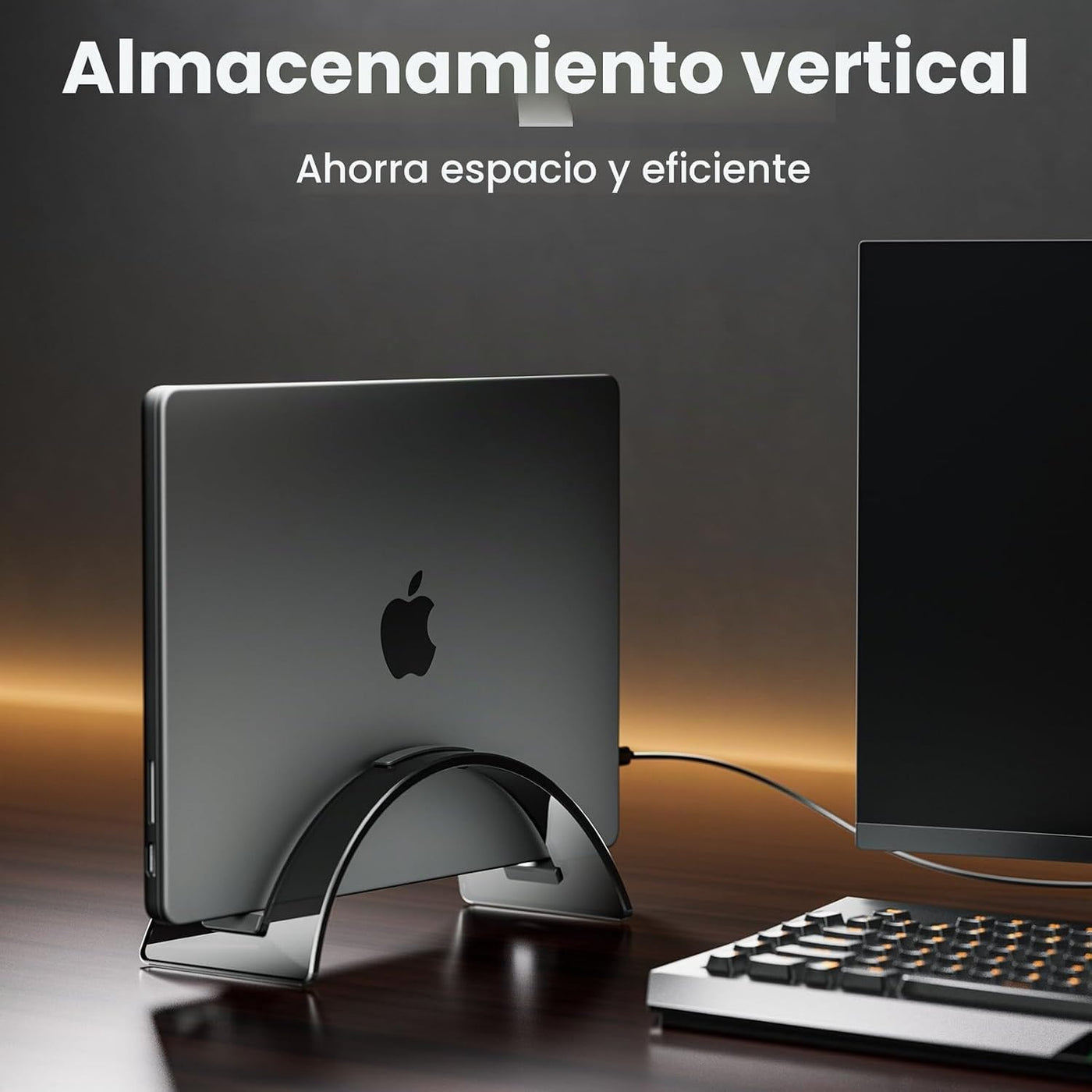 Yikola Soporte Vertical para Laptop para Escritorio, Organizador Ah...