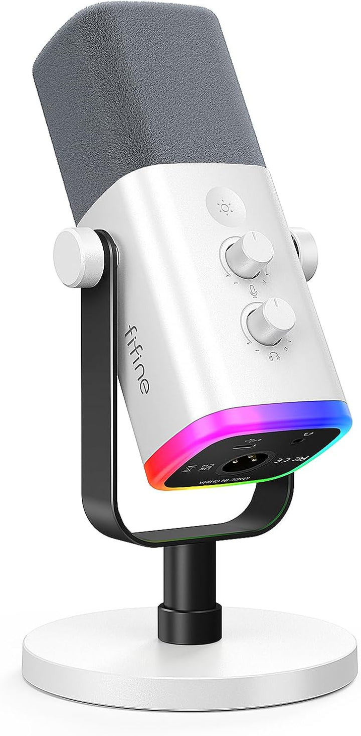 FIFINE XLR\/USB Micrófono para juegos de Gaming para transmisiones...