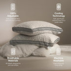 Coop Home Goods Eden - Almohada de cama tamaño Queen para dormir de espalda, estómago y de lado, gel refrescante de espuma viscoelástica suave media, CertiPUR-US/GREENGUARD Gold