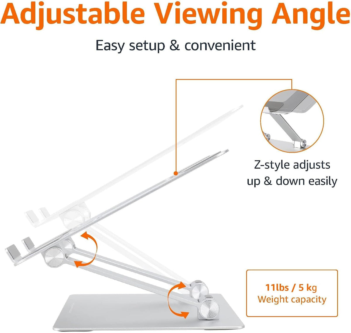 Amazon Basics Soporte ergonómico resistente y portátil para laptop...