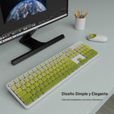 Whalices 52 Combo de teclado y mouse inalámbricos, 2.4 G, recargabl...