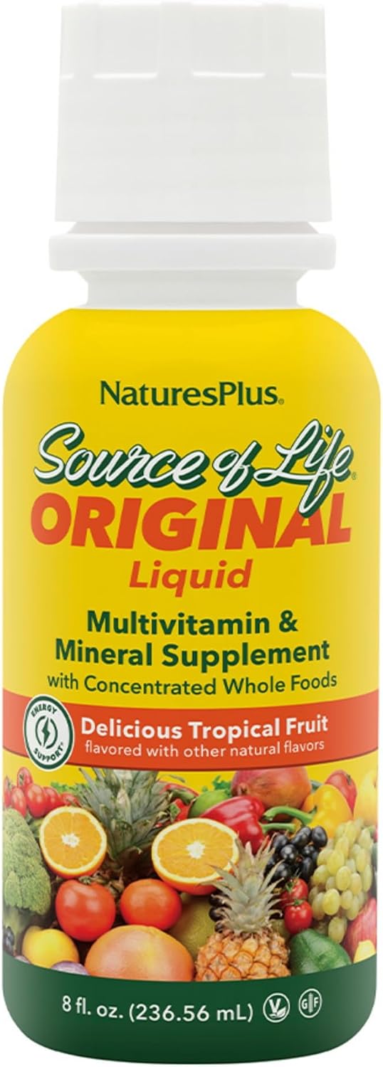 Natures Plus Source of Life Líquido, fruta tropical, 8 onzas líquid...