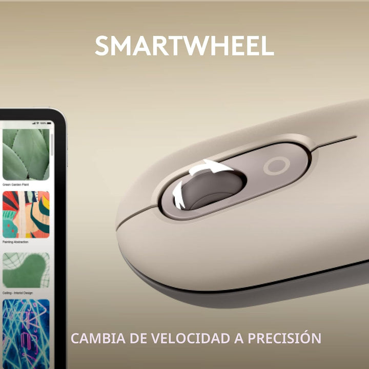 Logitech POP Mouse, ratón inalámbrico con emojis personalizables, t...