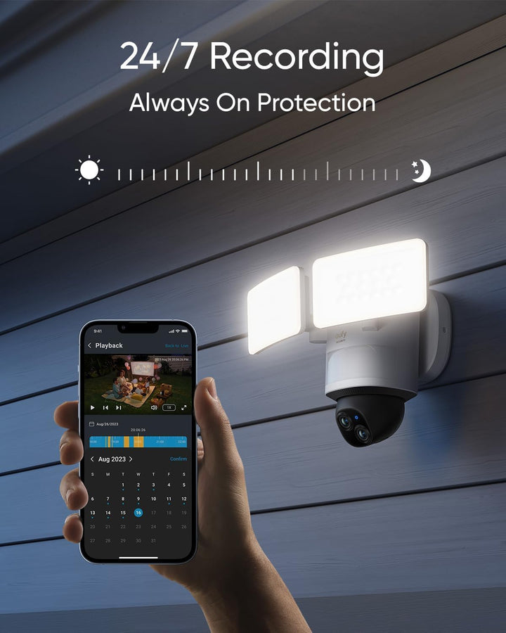 Cámara de seguridad eufy Security Floodlight E340 con cable, cámara...