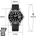 ADDIESDIVE Reloj de buceo para hombre de 1.614 in con movimiento de cuarzo para hombre, esfera fácil de leer, 200 M, impermeable, BGW9, luminoso, analógico, naranja, rojo, verde/negro, esfera