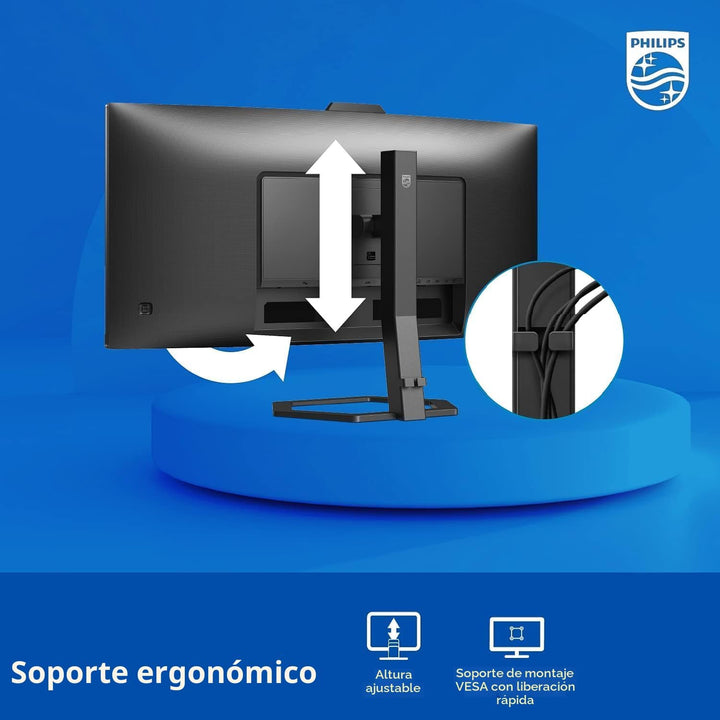 Philips 34E1C5600HE 34" Monitor UltraWide QHD 21:9 con Cámara W...