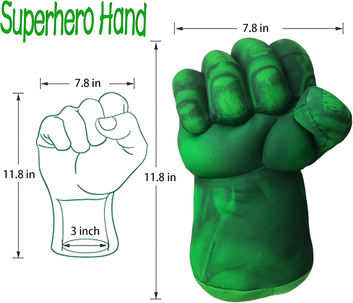 NuGeriAZ Guantes de superhéroe para niños, manos de superhéroe, de felpa suave, puños de héroe, cosplay, para niños, Navidad, Halloween, regalo de cumpleaños (verde C)