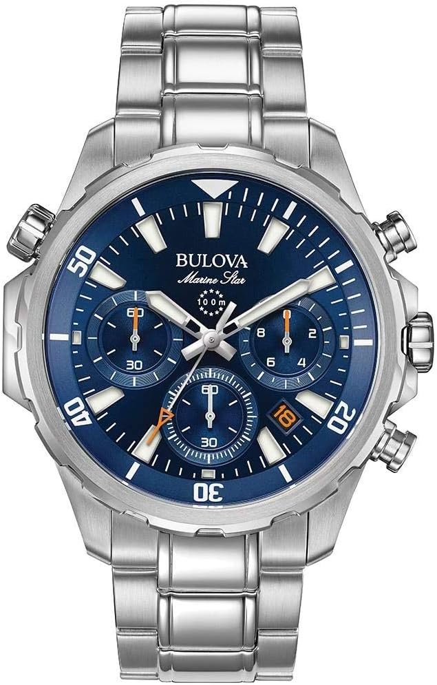 Reloj cronógrafo de cuarzo Bulova para hombre Marine Star Series B en acero inoxidable, 6 manecillas
