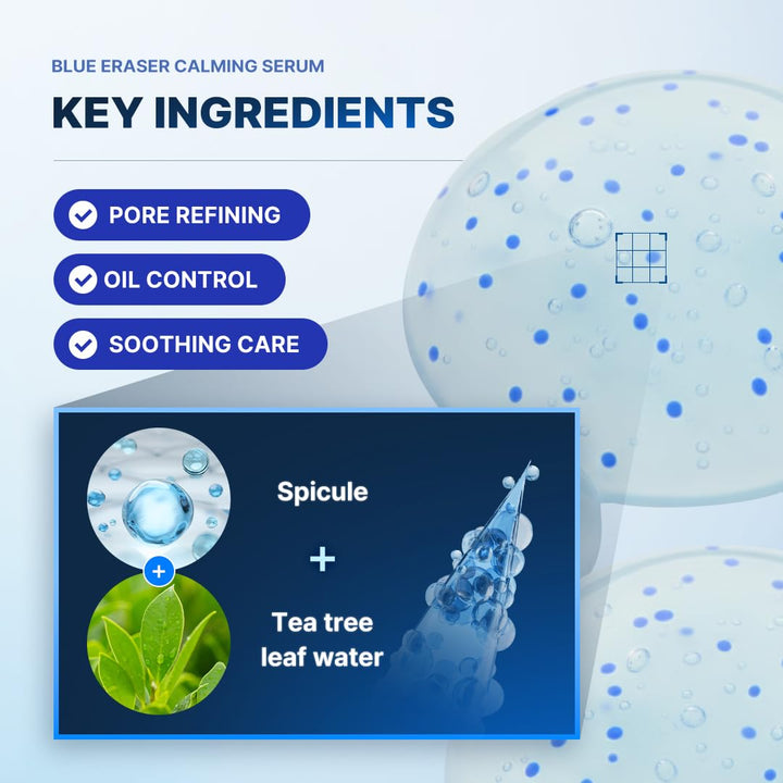 Suero borrador azul con aplicador LED refrescante, suero calmante d...